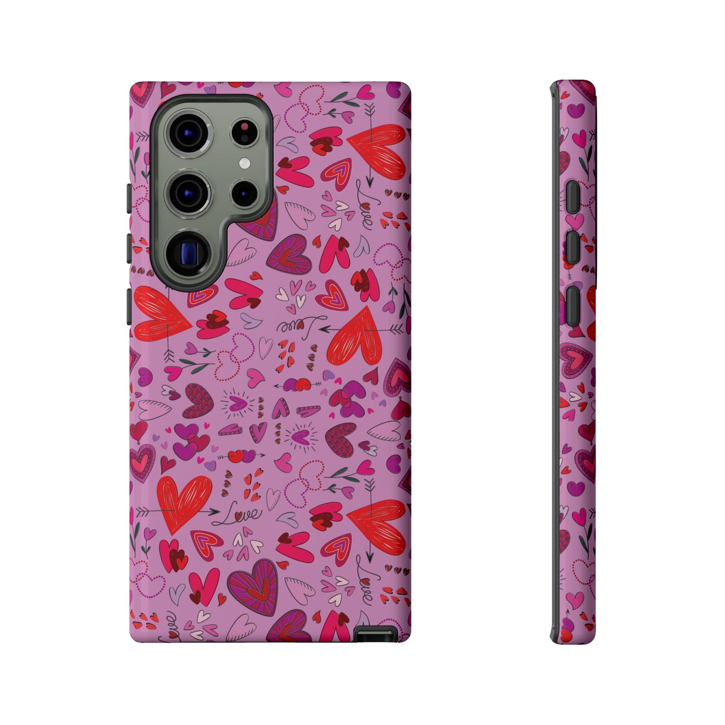 Heart Doodles - Fuschia Pink ff8eff - Tough Cases