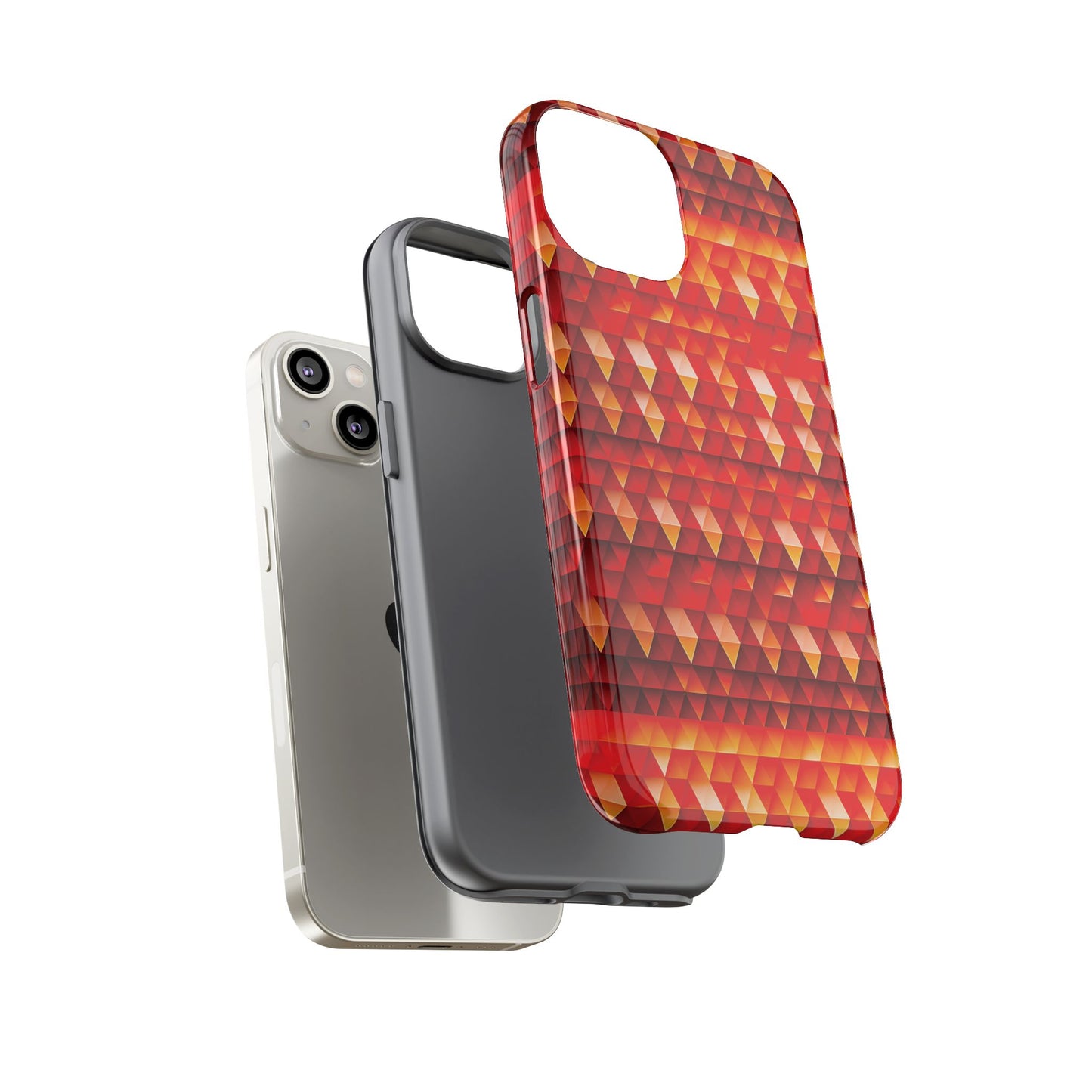 Geometric Flame - Red Triangles - Boston University Red d00000 - Tough Cases