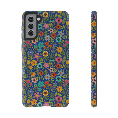 Playful Spring flowers - blue - Tough Cases