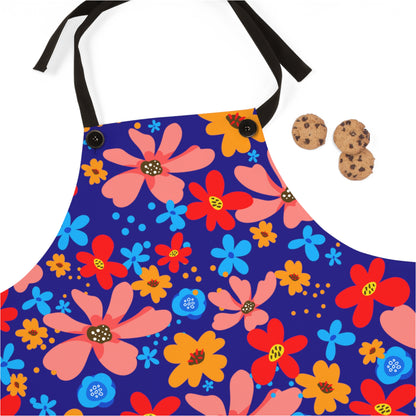 Playful Floral Print - Ultramarine 160987 - Apron