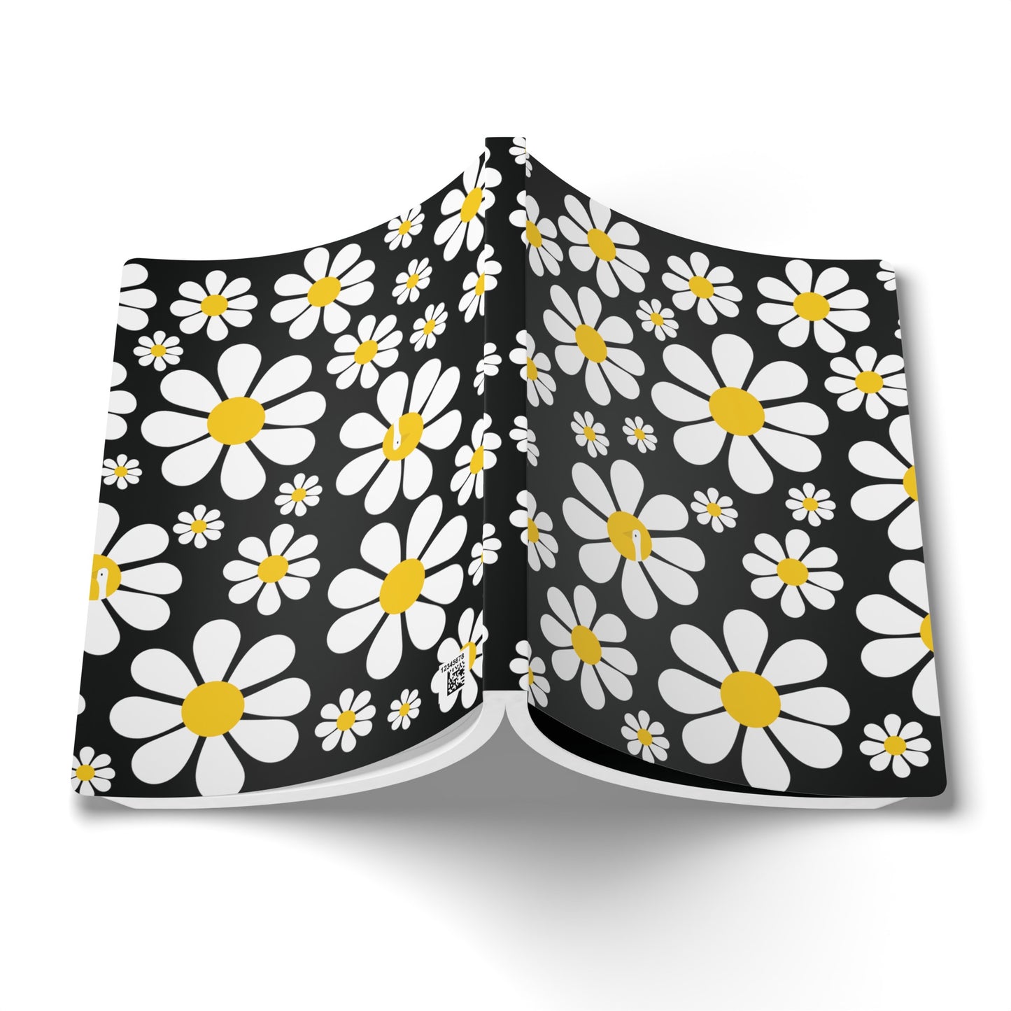 Ducks in Daisies - Black 000000 - Softcover Journal