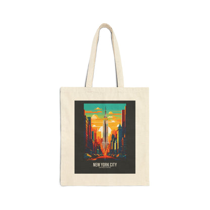 New York City - United States - Black 000000 - Cotton Canvas Tote Bag