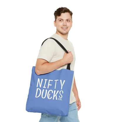 Nifty Ducks Co. Logo2 - Fennel Flower 74a6ff - Tote Bag