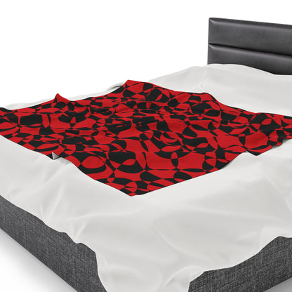 Scarlet Symphony - Black - Velveteen Plush Blanket