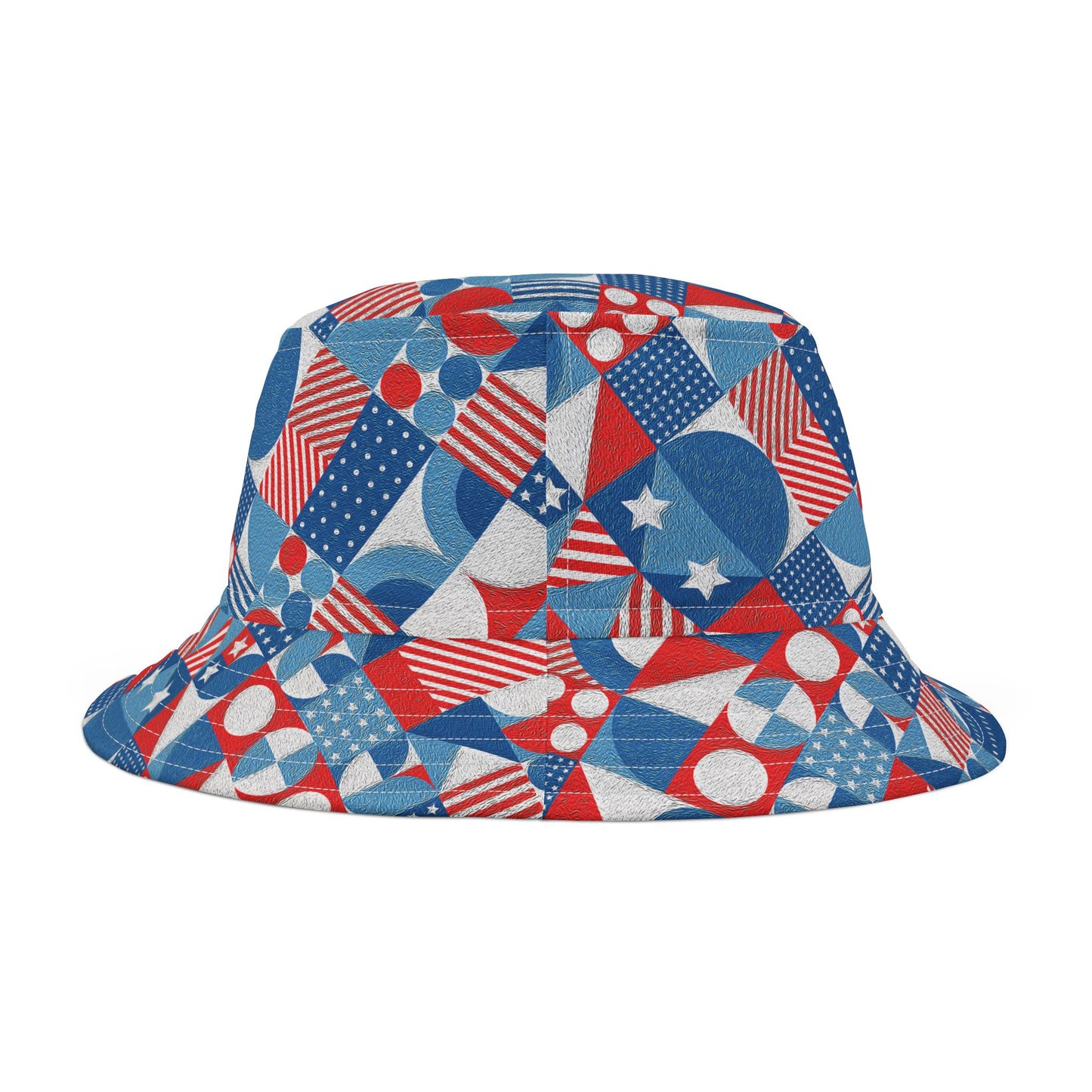 Red White and Blue Bold Pattern - Oil Paint Texture - BIG - Bucket Hat (AOP)