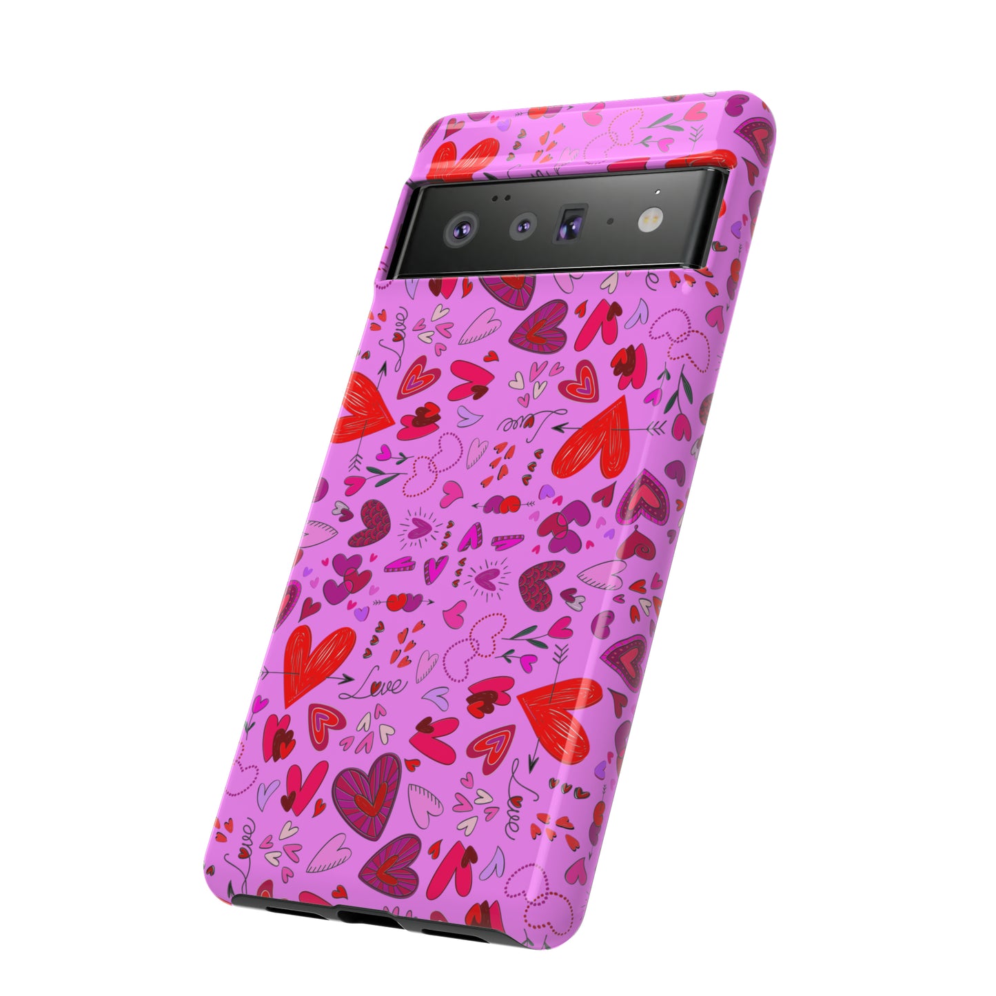 Heart Doodles - Fuschia Pink ff8eff - Tough Cases