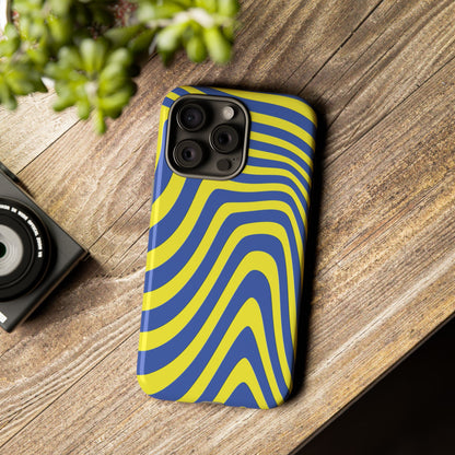 Retro wavy - yellow and blue - Tough Cases