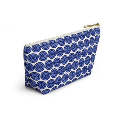 Colorful Circles - Blue - White - Accessory Pouch w T-bottom