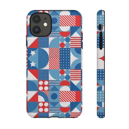 Red White and Blue Bold Pattern - BIG - Oil Paint Texture - Tough Cases