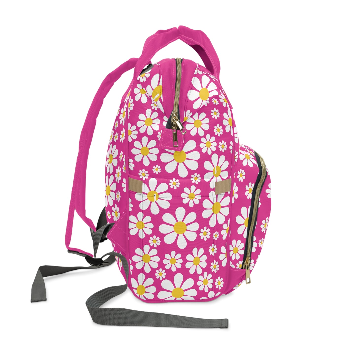 Ducks in Daisies - Mean Girls Lipstick ff00a8  - Multifunctional Diaper Backpack