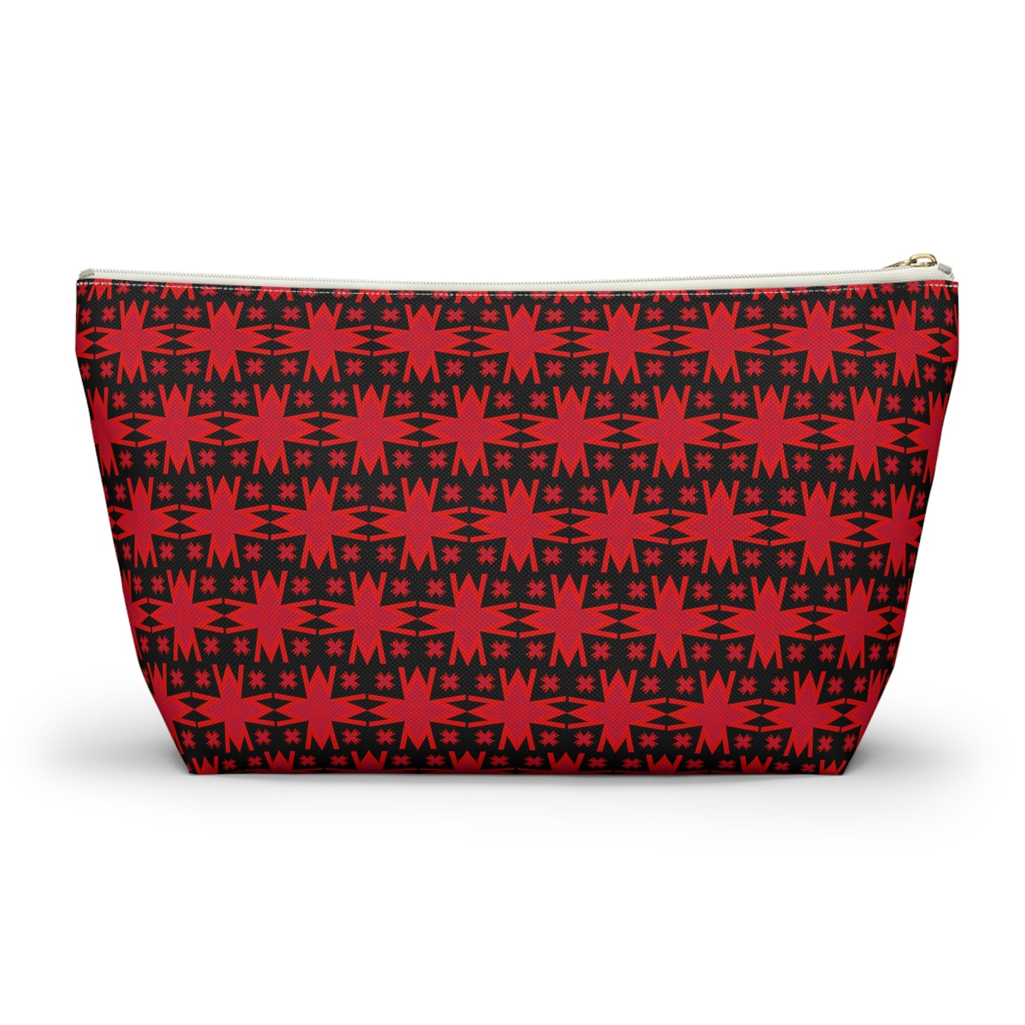 Letter Art - M - Red - Black 000000 - Accessory Pouch w T-bottom