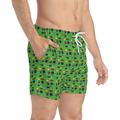 Inspired by Piet Mondrian - Kelly Green 4cbb17 - Swim Trunks