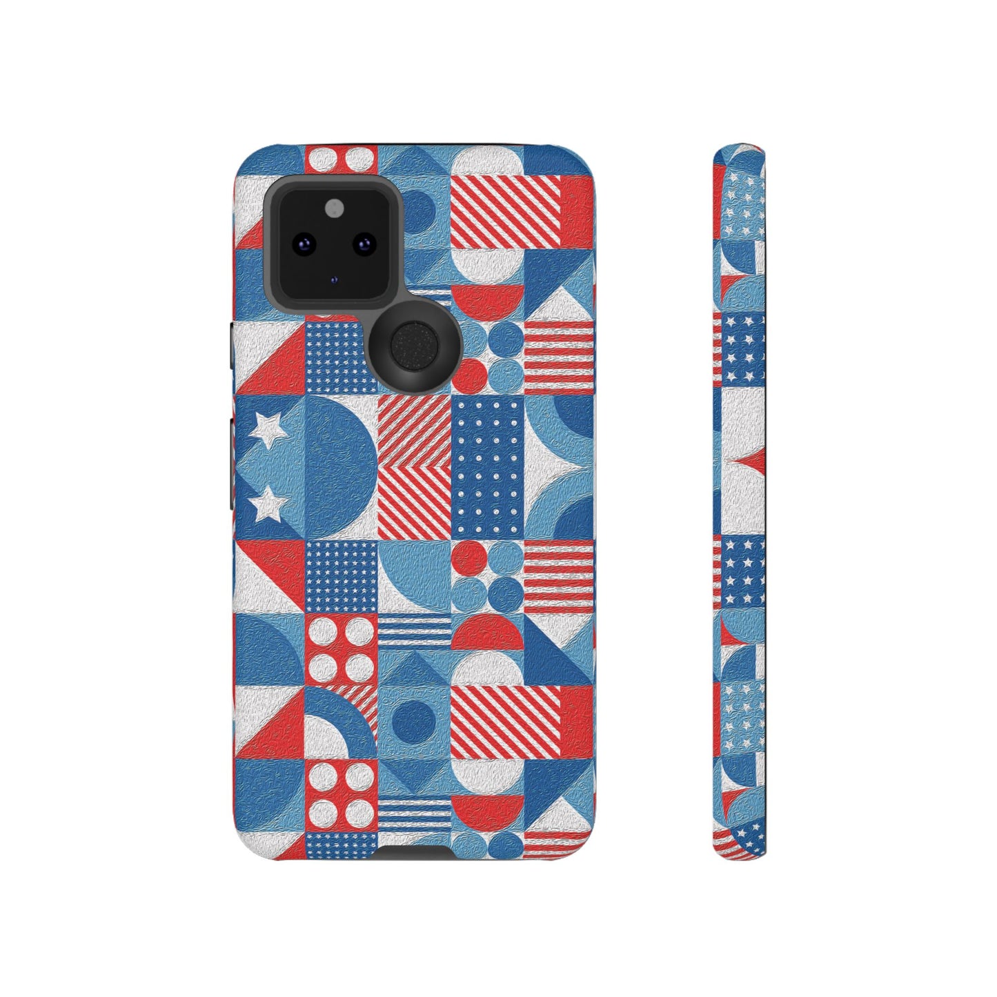 Red White and Blue Bold Pattern - BIG - Oil Paint Texture - Tough Cases