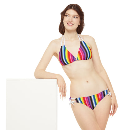 Rainbow Stripes - Pride - Strappy Bikini Set