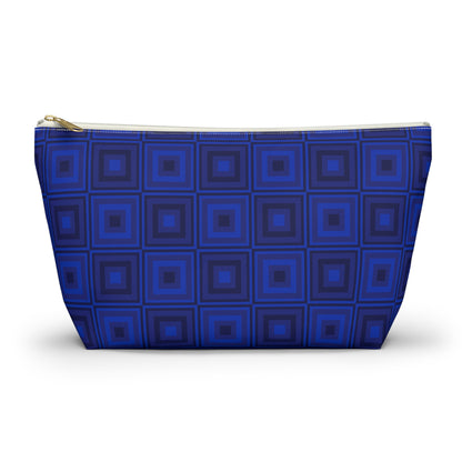 Blue Squares - Accessory Pouch w T-bottom