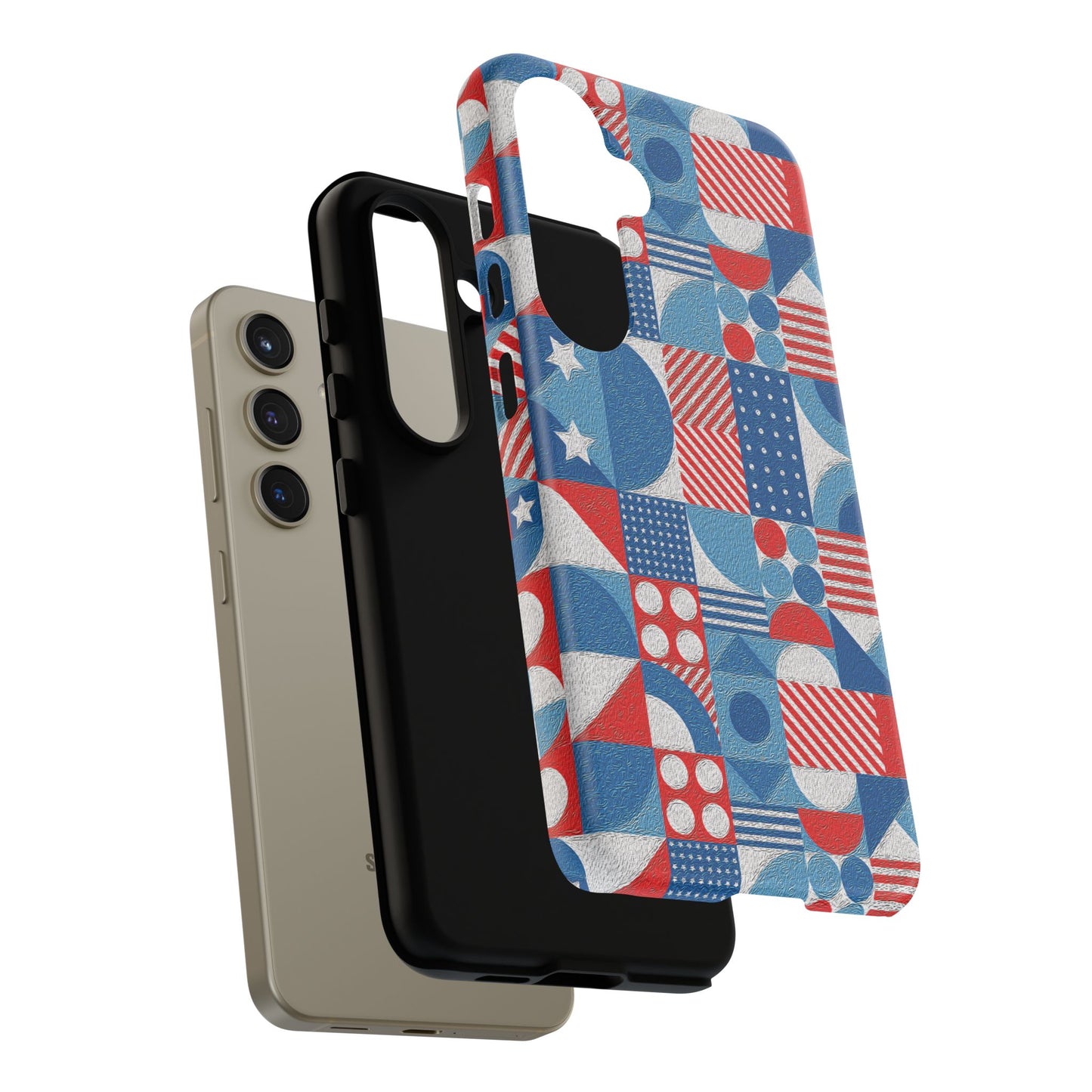 Red White and Blue Bold Pattern - BIG - Oil Paint Texture - Tough Cases