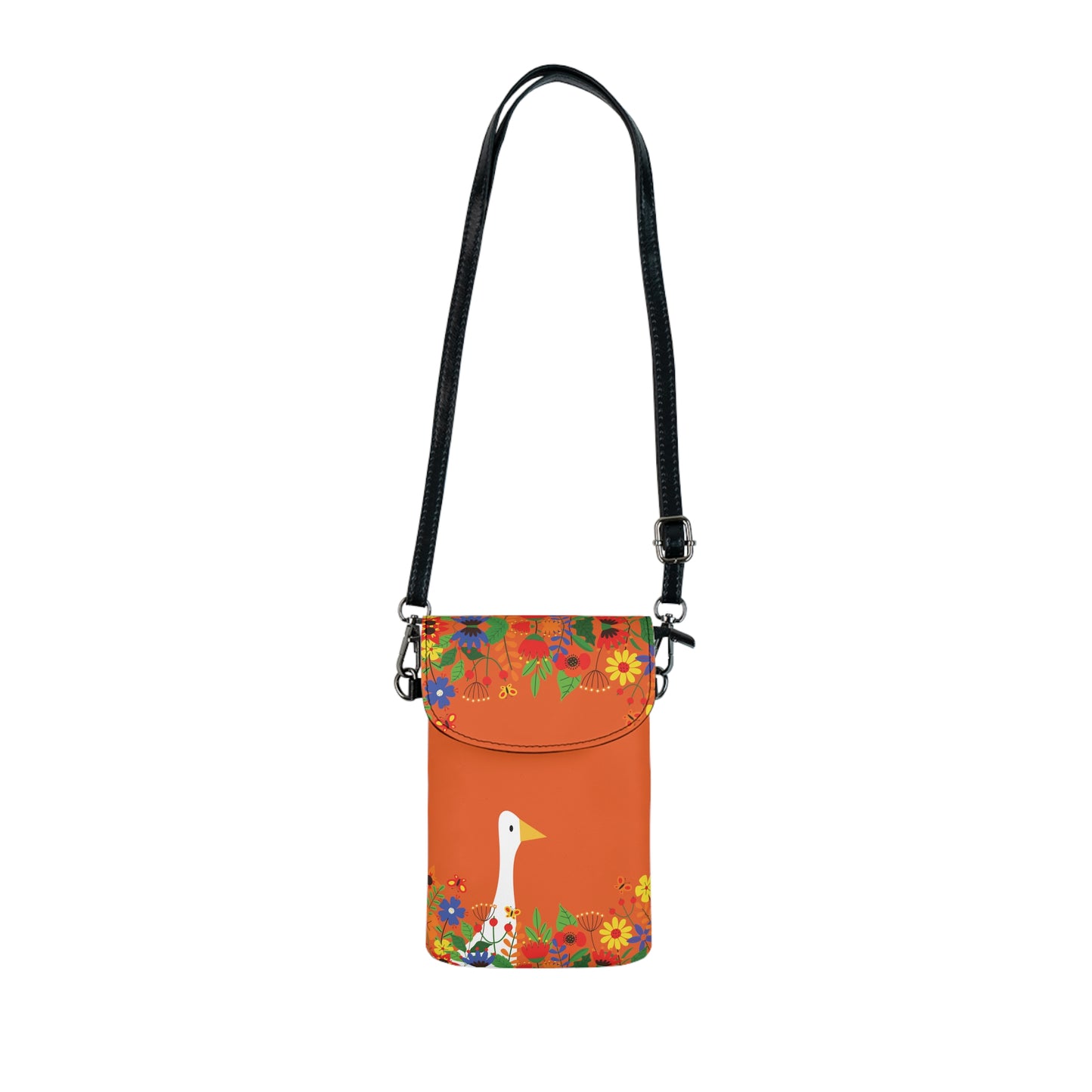 Bright Summer flowers - Pumpkin f16220 - Small Cell Phone Wallet