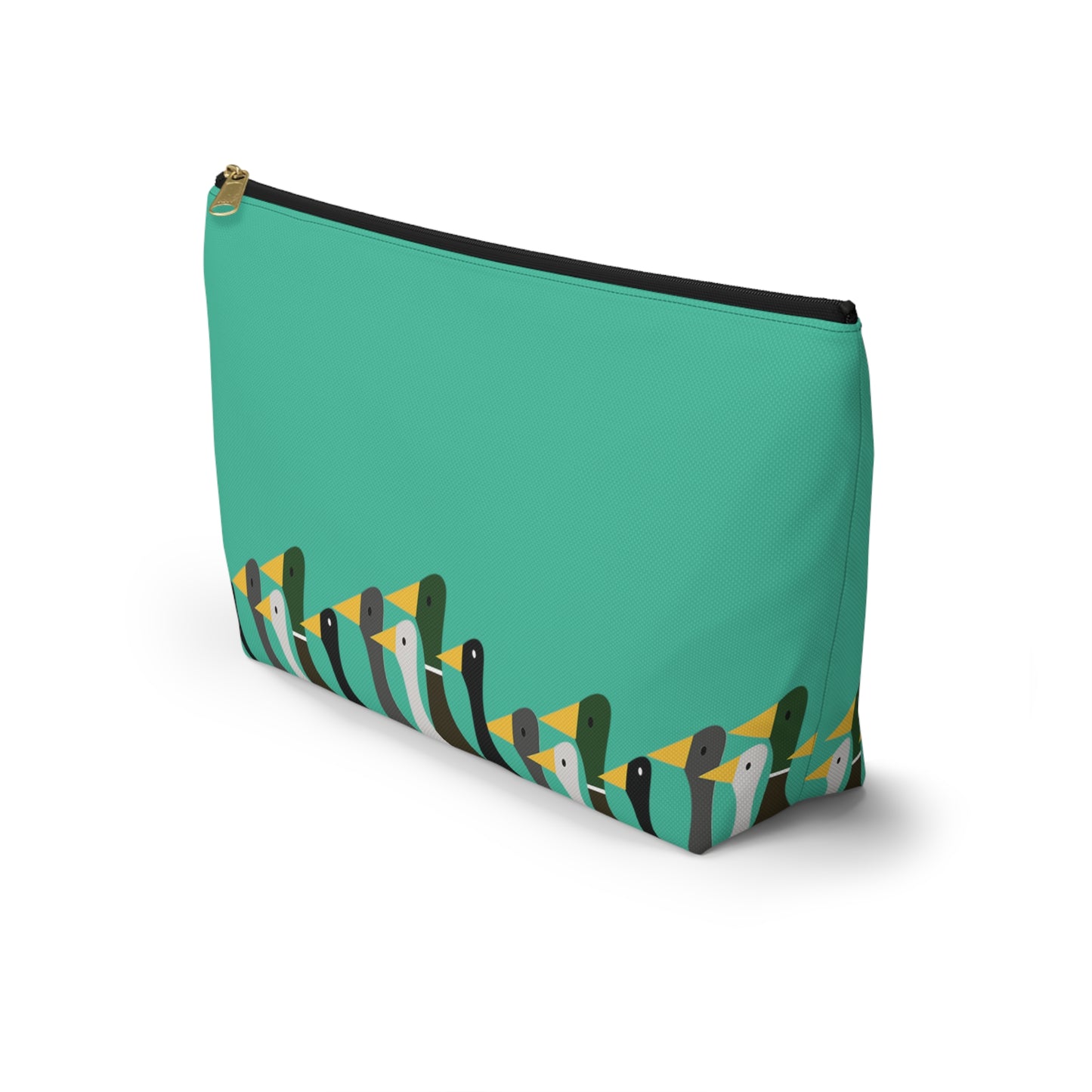 Marching ducks - Turquoise 12d3ad - Accessory Pouch w T-bottom