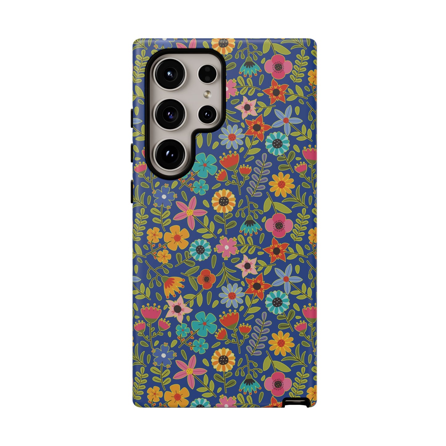 Playful Spring flowers - blue - Tough Cases