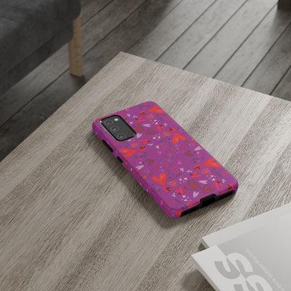 Heart Doodles - Deep Magenta B805AE - Tough Cases