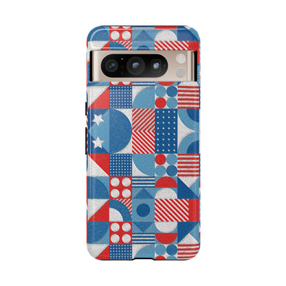 Red White and Blue Bold Pattern - BIG - Oil Paint Texture - Tough Cases