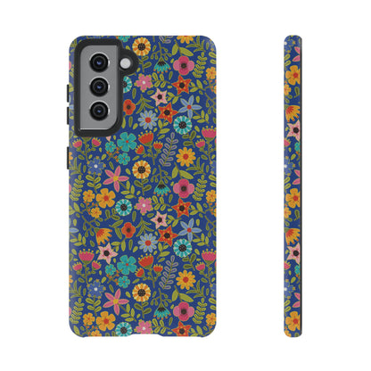 Playful Spring flowers - blue - Tough Cases