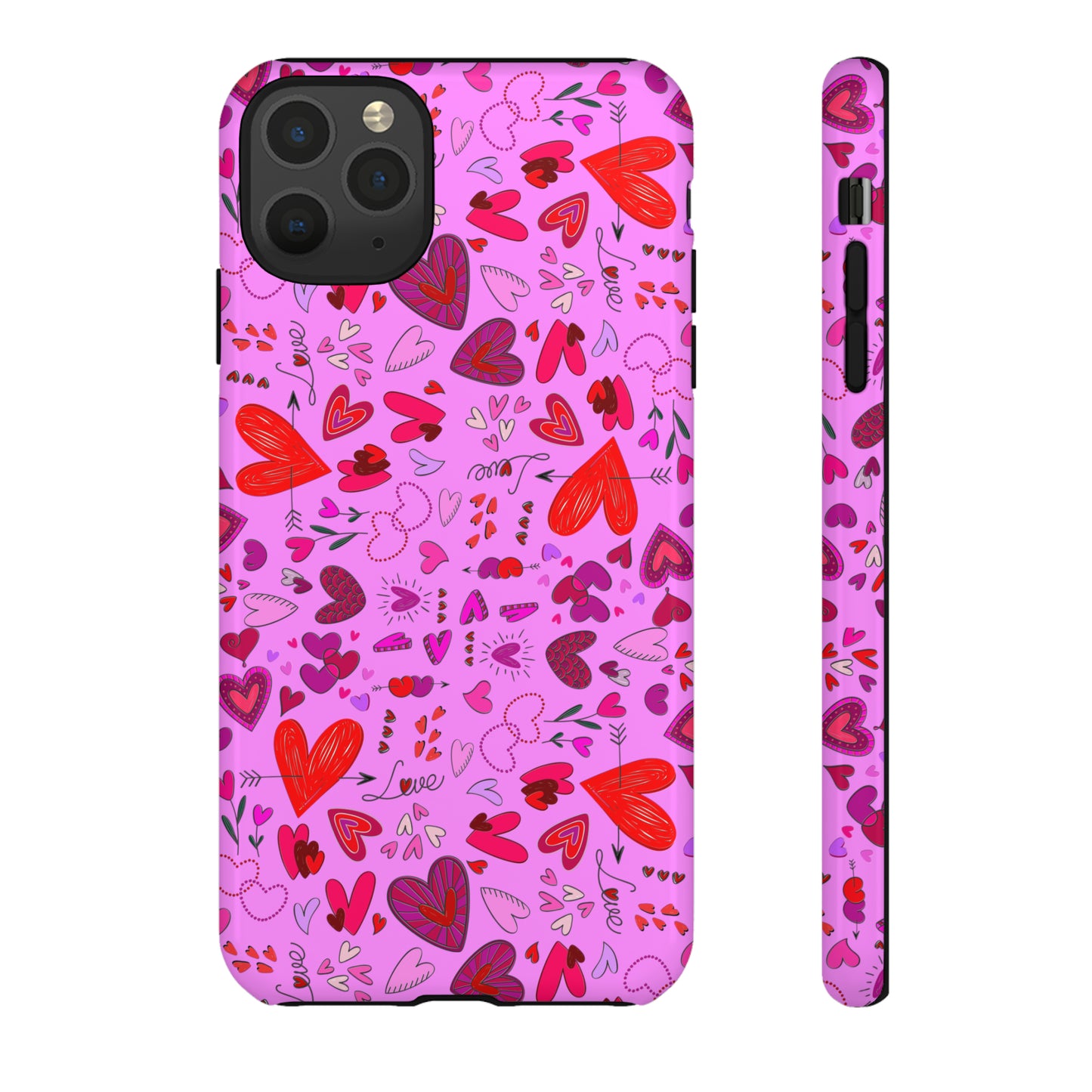 Heart Doodles - Fuschia Pink ff8eff - Tough Cases