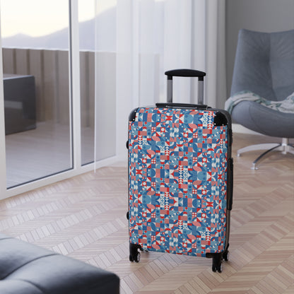 Red White and Blue Bold Pattern - Oil Paint Texture - Suitcase