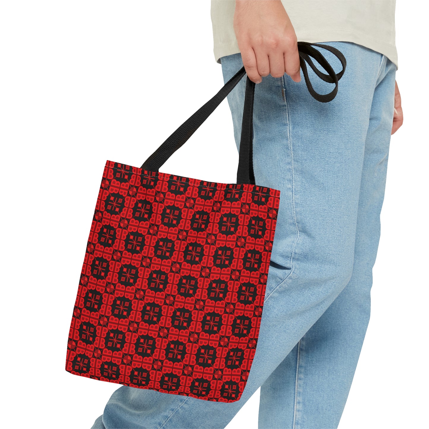 Letter Art - B - Red - Black 000000 - Tote Bag