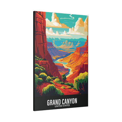 Grand Canyon - United States - Black 000000 - Matte Canvas, Stretched, 0.75"