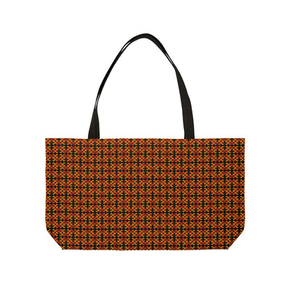 Letter Art - C - Orange - Black 000000 - Weekender Tote Bag