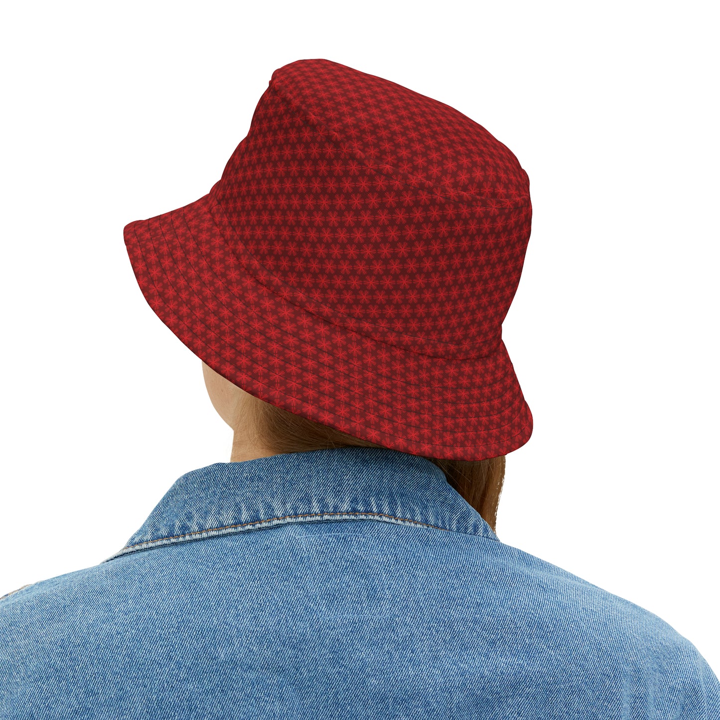 Red V Star pattern - Small design - Bucket Hat (AOP)