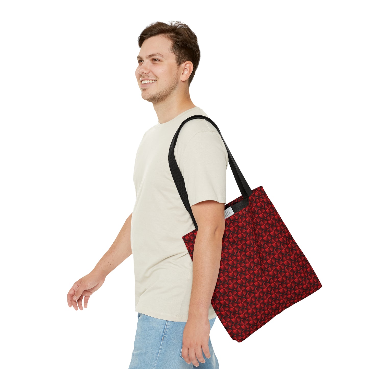 Letter Art - I - Red - Black 000000 - Tote Bag