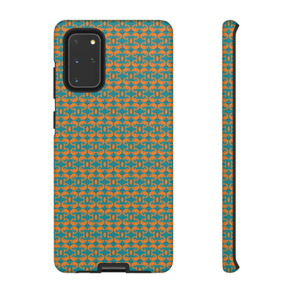 Playful dolphins - Orange - Aqua 008E97 - Tough Cases