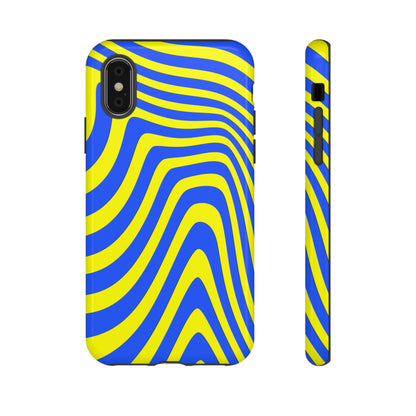 Retro wavy - yellow and blue - Tough Cases