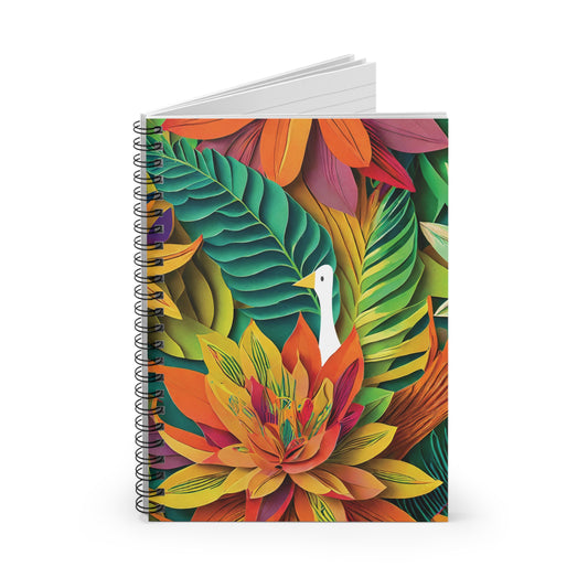 Large Tropical Flowers2 - Duck - Spiral Notebook - Ruled Line