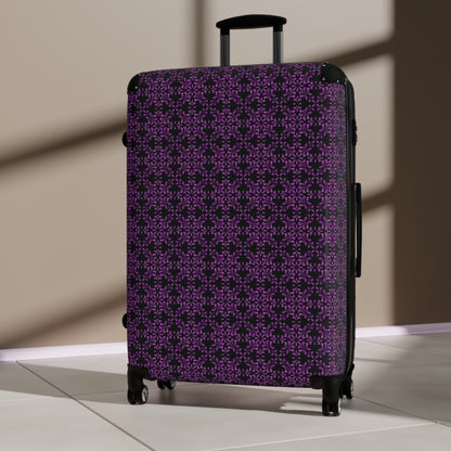 Vibrant Kaleidoscope - Purple - Black - Suitcases