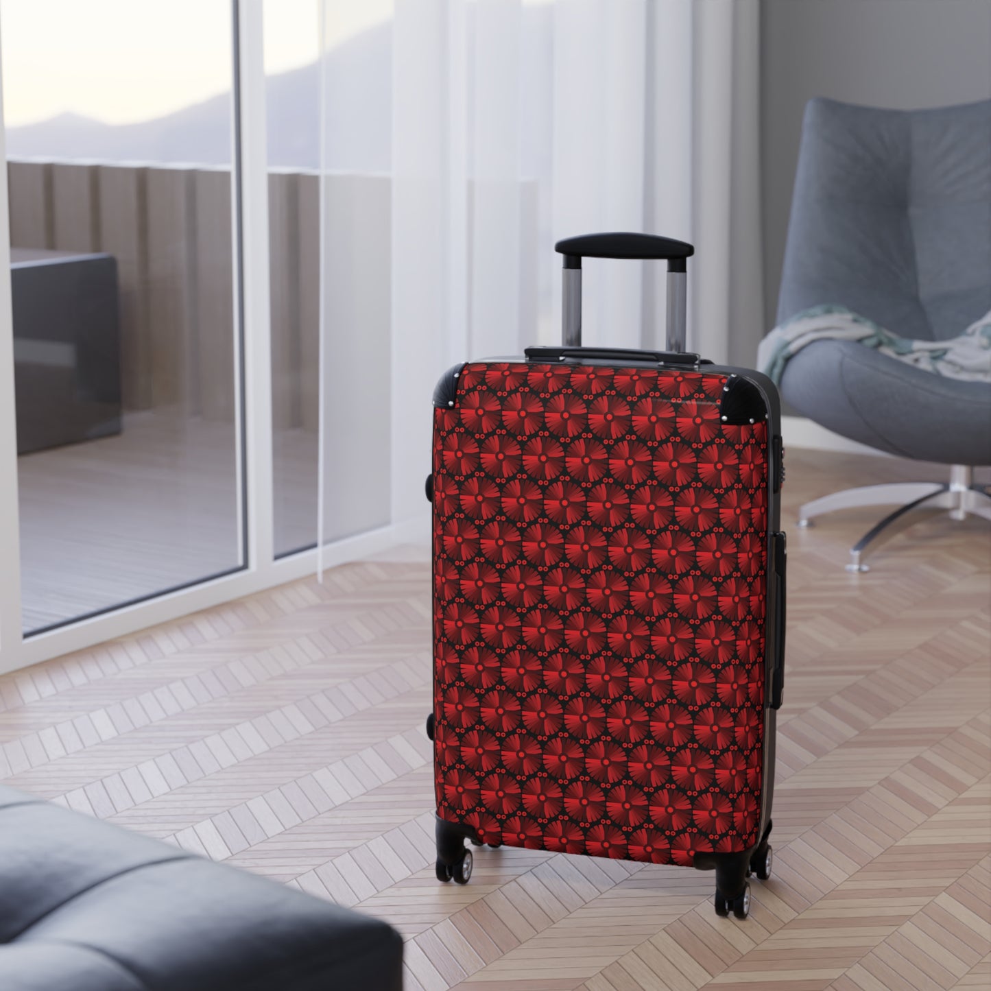 Letter Art - I - Red - Black 000000 - Suitcase