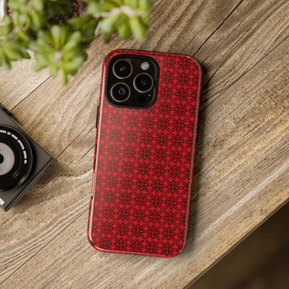 Vibrant Kaleidoscope - Black - Scarlet - Tough Cases