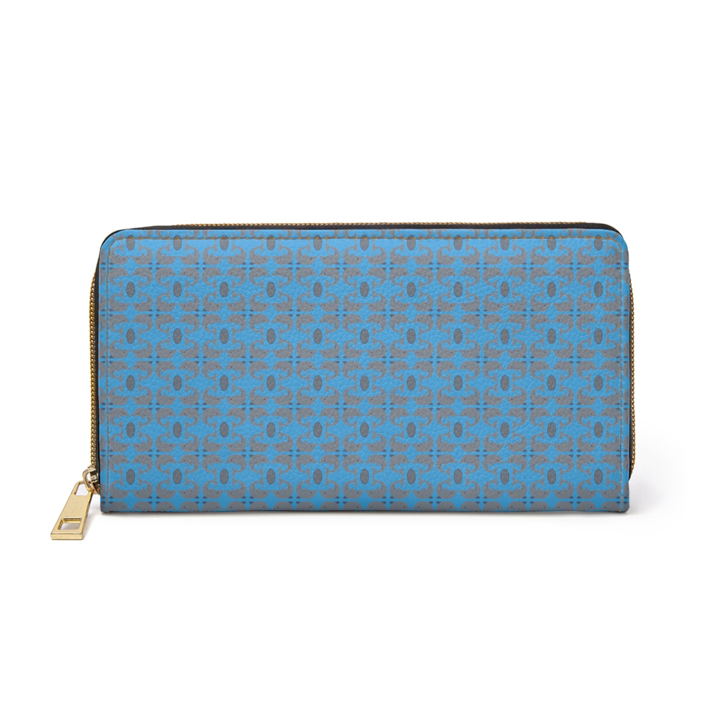 Playful Dolphins - Blue 00b3ff - Zipper Wallet