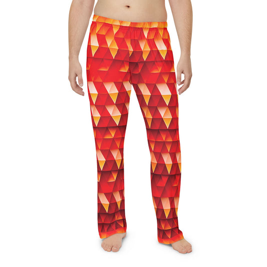 Geometric Flame - Red Triangles - Men's Pajama Pants