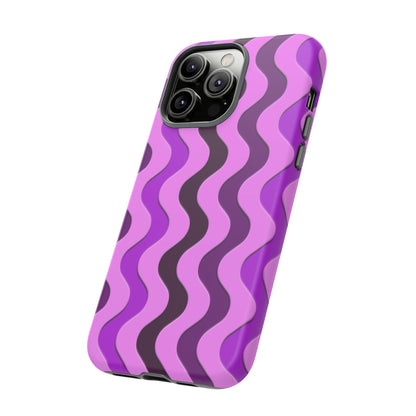 Vertical retro wavy purple and pink - Tough Cases