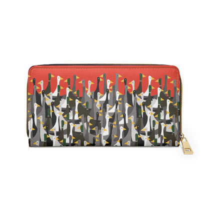 That is a LOT of ducks - Vermilion f13709 - Zipper Wallet