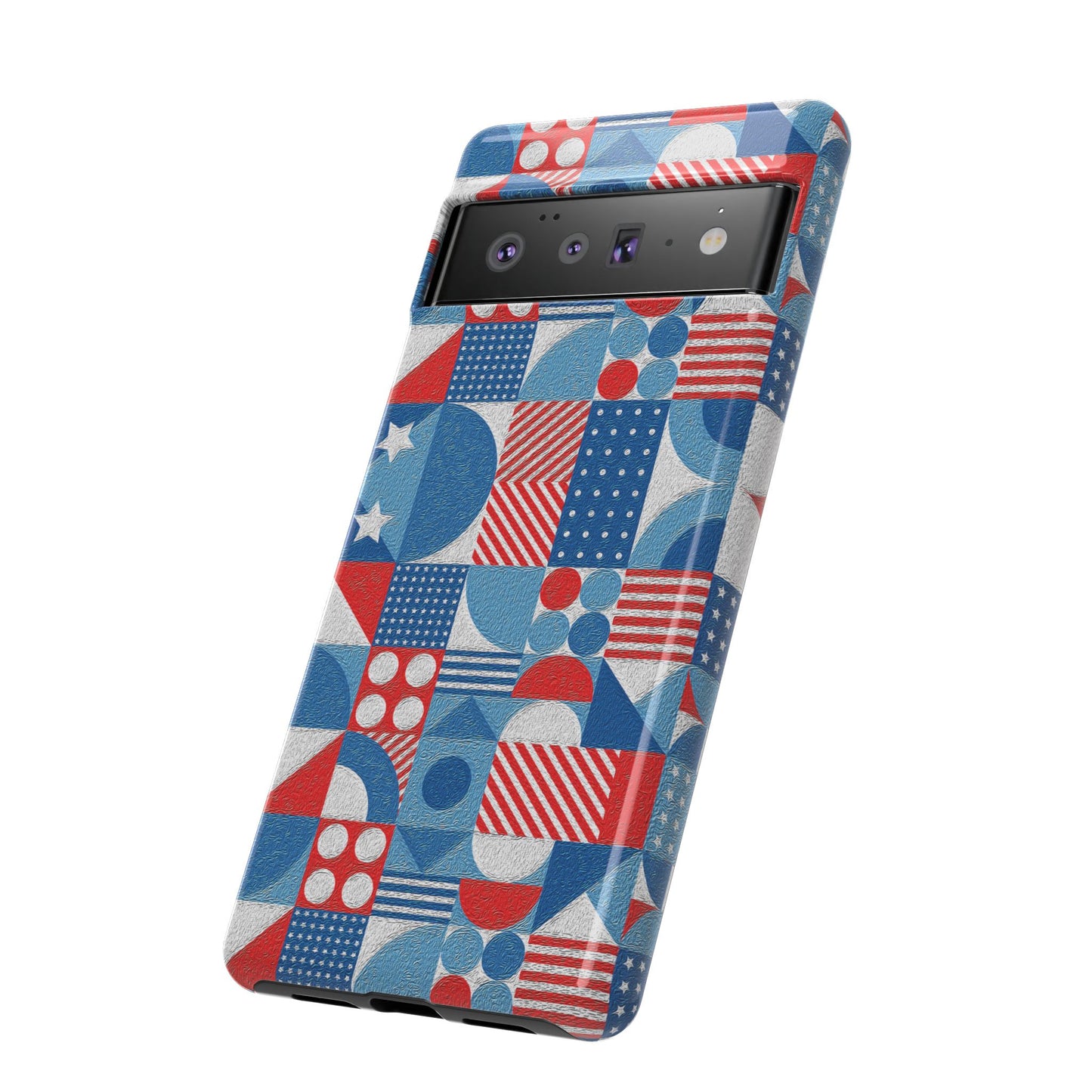 Red White and Blue Bold Pattern - BIG - Oil Paint Texture - Tough Cases