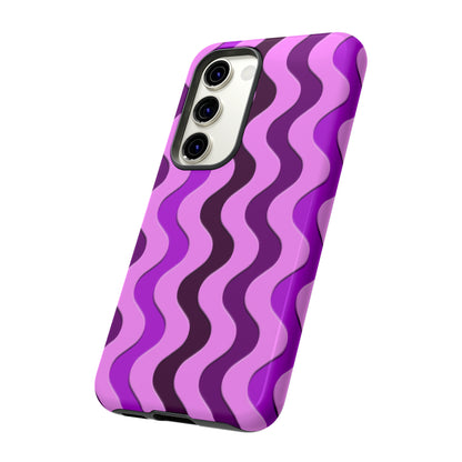 Vertical retro wavy purple and pink - Tough Cases