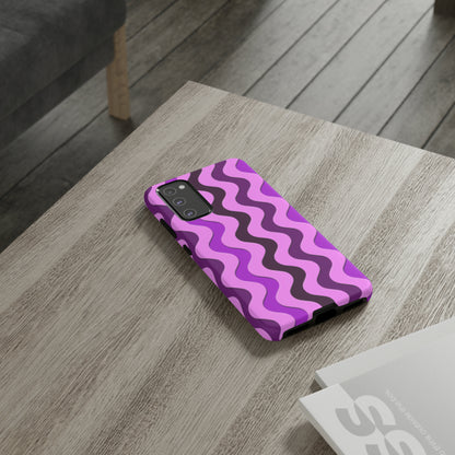 Vertical retro wavy purple and pink - Tough Cases