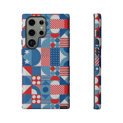 Red White and Blue Bold Pattern - BIG - Oil Paint Texture - Tough Cases