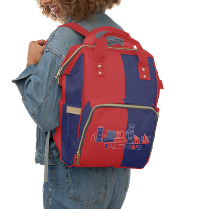 Baltimore - Red White and Blue City series - Multifunctional Diaper Backpack