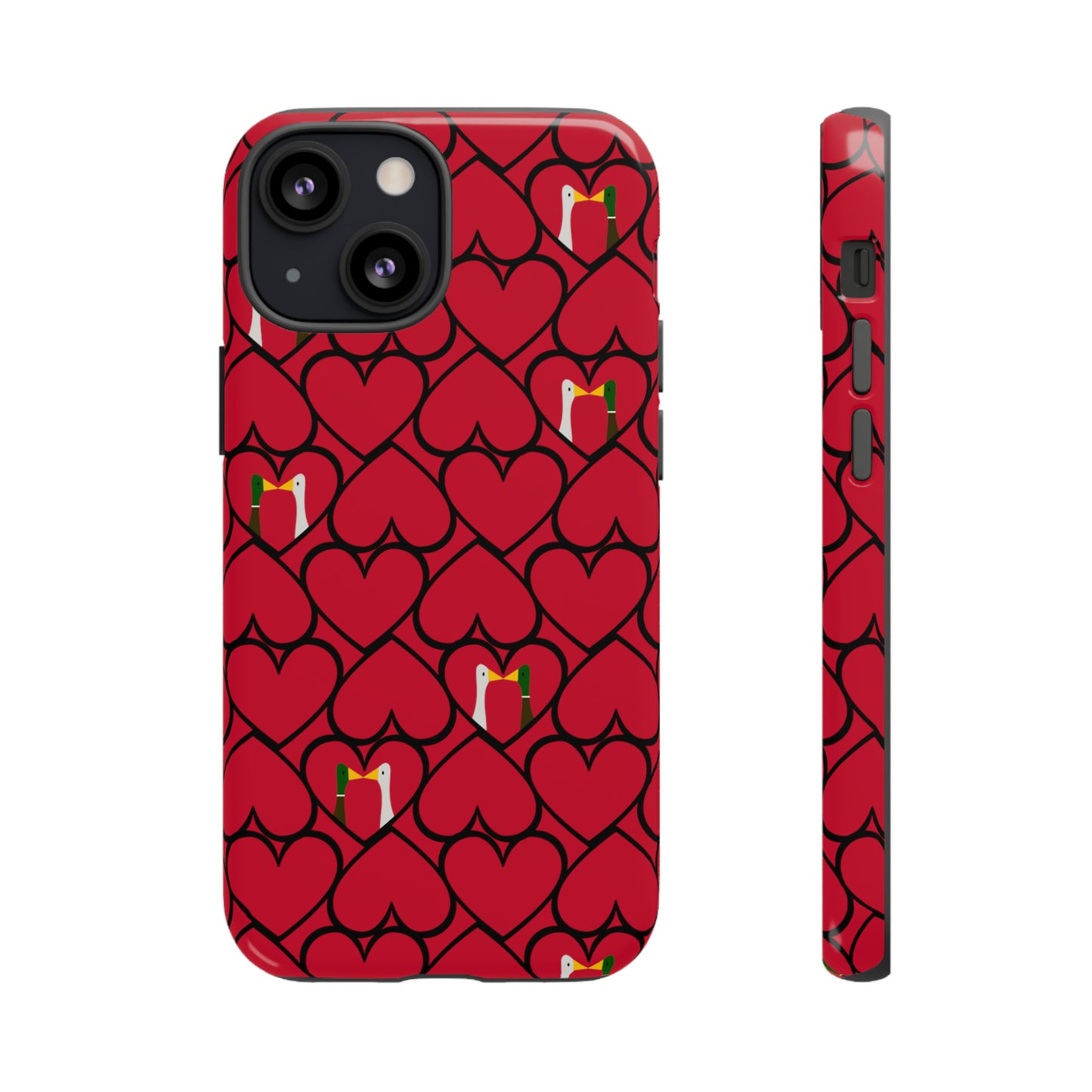 Ducks in hearts - Fire Engine Red c8092e - Tough Cases