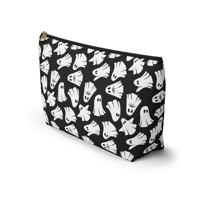 Boo - Ghosts - Halloween - Black 000000 - Accessory Pouch w T-bottom